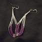 Handmade Liquid Silver Heishi Tube Beads Sugilite Earrings | Sterling Silver | 2" | 1985