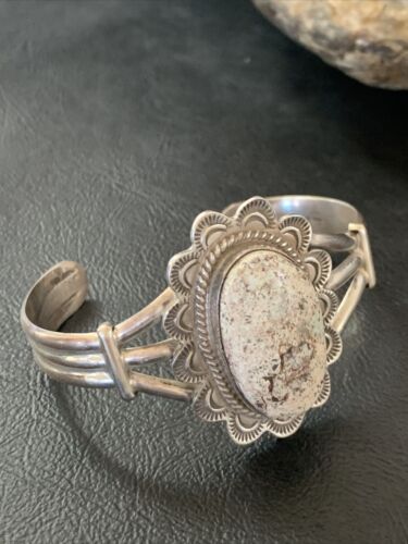 High Grade Dry Creek Turquoise Cuff Bracelet | Navajo Sterling Silver | Authentic Native American Handmade | 11704 - Masha USA