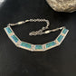 Native American Women's Blue Opal Navajo Necklace | Sterling Silver Inlay Pendant | 14649