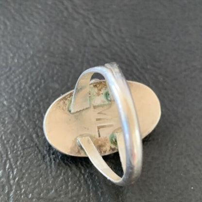 Native American Old Pawn Navajo Red Coral Ring | Sterling Silver | Sz 6 | 10368