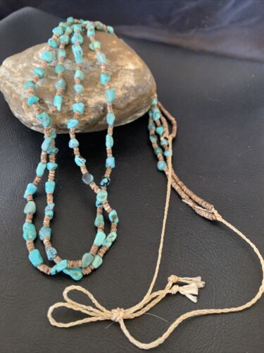 Native American Santo Domingo Shell Nugget Turquoise Necklace | 34" | 12001