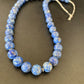 Native American Blue Denim Lapis Bead Necklace | Sterling Silver Heishi | 20" | 11835