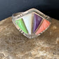 Navajo Multi-Color Gaspeite Sugilite Coral Mother of Pearl Inlay Ring | Sterling Silver | Sz 10.5 | 12397