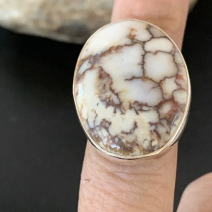 Navajo Wild Horse Turquoise Ring | Sterling Silver | Sz 7.5 | Authentic Native American Handmade | 10491