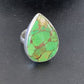 Navajo Green Mojave Turquoise Ring | Sterling Silver | Sz 7 | Authentic Native American Handmade | 11796