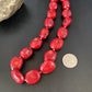 Native American Navajo Red Coral Bead Necklace | Sterling Silver | 18" | 13407