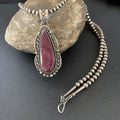 Navajo Purple Spiny Oyster Pendant Necklace | Sterling Silver | Authentic Native American Handmade | 11307