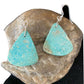Southwestern Navajo Slab Turquoise Dangle Earrings | Sterling Silver | Authentic Native American Handmade | 1323