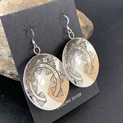 Navajo Basket Weave Earrings | Sterling Silver | Authentic Native American Handmade | 10758