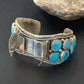 Navajo Sterling Silver Watch Cuff Bracelet | Blue Kingman Turquoise | Authentic Native American Men's Jewelry | 11932