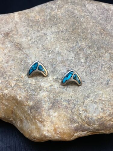 Native American Navajo Turquoise Earrings | Sterling Silver Inlay | Authentic Handmade | 8991 - Masha USA
