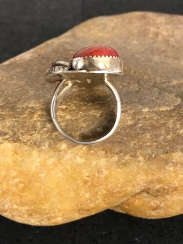 Navajo Apple Coral Sponge Ring | Sterling Silver Multi-Stone | Sz 9.25 | Native American Handmade |  8857
