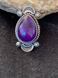 Navajo Purple Sugilite Ring | Sterling Silver | Sz 7.5 | Authentic Native American Handmade | 4133