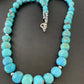 Authentic Native American Navajo Graduated Turquoise Bead Necklace | Sterling Silver | 20" | 2158