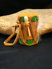 Handmade Leather Drum Car Charm | 2" Mirror Dangler | Miniature Model | 8932