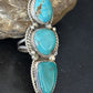 Navajo Blue Kingman Turquoise Multi-Stone Ring | Authentic Native American Sterling Silver | Sz 11 | 14497