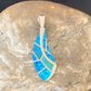 Navajo Blue Opal Inlay Pendant | Sterling Silver | Authentic Native American Handmade | 12274