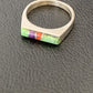 Southwestern Navajo Green Gaspeite Sugilite Red Coral Inlay Ring | Sz 6 | 10991