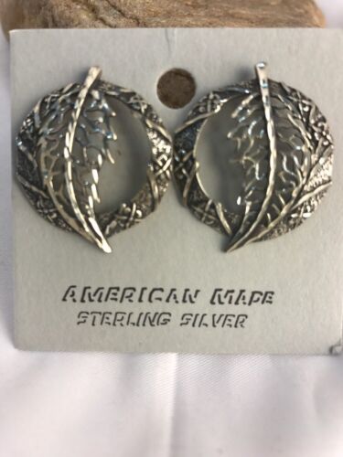 Handmade Sterling Silver Feather Earrings with Rare Diamond Cut | 1.24" | 3737 - Masha USA