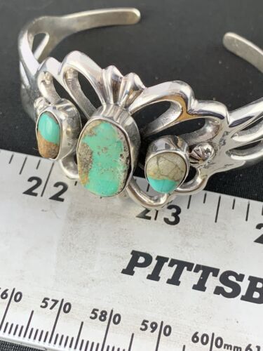 Navajo Sterling Silver Cuff Bracelet | Dry Creek Turquoise | Authentic Native American Handmade | 239