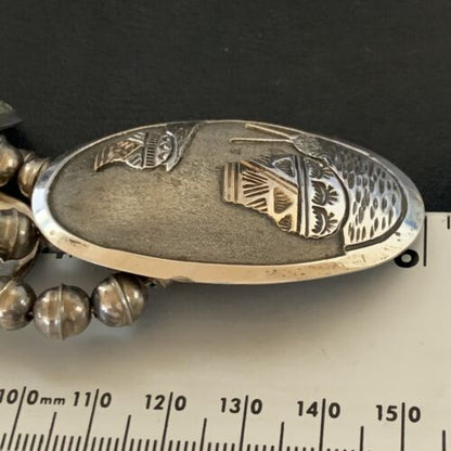 Navajo Gold Filled Sterling Silver Concho Pottery Pendant Necklace Earrings Set | Native American Handmade | 12367