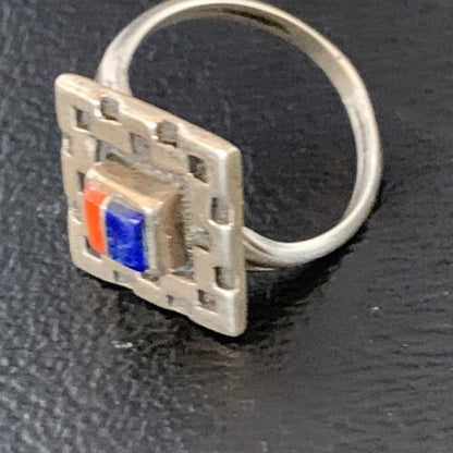 Native American Women's Navajo Blue Lapis Spiny Inlay Ring | Sz 6.5 | 13166 - Masha USA
