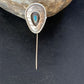 Old Pawn Navajo Hair Pin | Sterling Silver Blue Turquoise | 2.5" | Authentic Native American Handmade | 13729