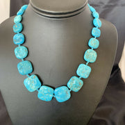 Ultra Rare Old Pawn Sleeping Beauty Turquoise Graduated Beads Necklace | Sterling Silver | 10411