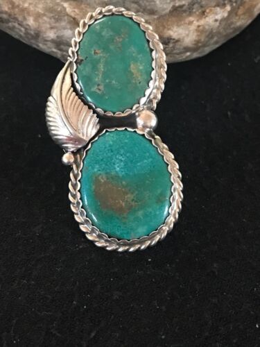 Navajo Apache Turquoise Ring | Authentic Native American Sterling Silver | Multi-Stone | Sz 7 | 2891