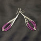 Handmade Liquid Silver Heishi Tube Beads Sugilite Earrings | Sterling Silver | 2" | 1985
