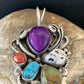 Navajo Sugilite, White Buffalo Turquoise, Spiny Oyster Multi-Stone Pendant | Authentic Native American Sterling Silver | Multi-Stone | 1224