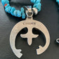 Navajo Sterling Silver Turquoise Coral Pendant Necklace | Authentic Native American Handmade | 11697