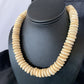 Native American Santo Domingo White Bone Bead Necklace | Brass | 18" | 12950