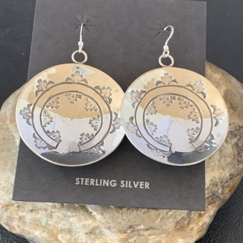 Navajo Basket Weave Earrings | Sterling Silver | Authentic Native American Handmade | 10758