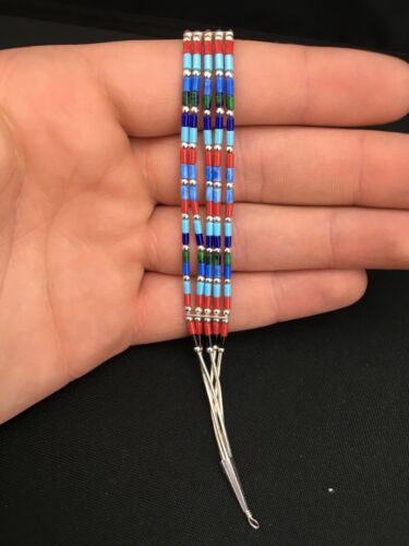 Multi-Color Turquoise Coral 5-Strand Bracelet | Sterling Silver | 7" | Native American Handmade | 13608