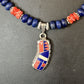 Navajo Blue Lapis Spiny Oyster Necklace Pendant | Sterling Silver Inlay | Authentic Native American Handmade | 14617