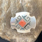 Native American Orange Spiny Oyster Navajo Ring | Sterling Silver | Sz 8 | 13717