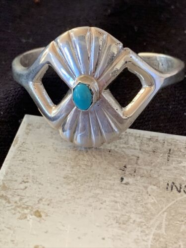 Native American Kids Navajo Blue Turquoise Bracelet | Sterling Silver | 01157 - Masha USA