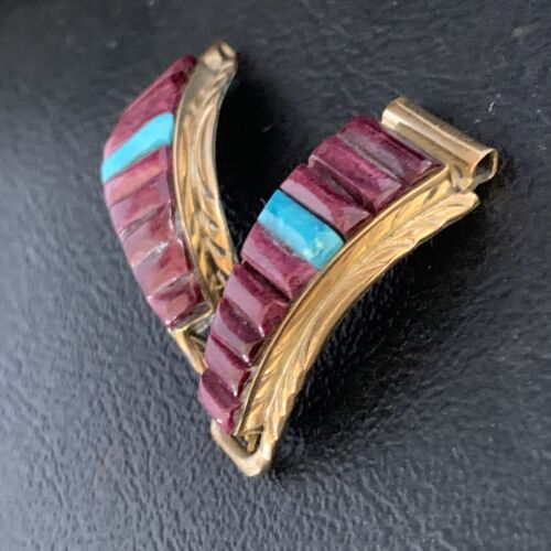Navajo Turquoise Spiny Oyster Inlay Watch Tips | Sterling Silver & Gold-Filled | Authentic Native American Jewelry | 13727