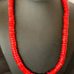 Native American Navajo Red Coral Bead Necklace | Sterling Silver | Authentic Handmade | 20" | 11873