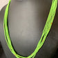 Native American Green Gaspeite Rice Heishi Necklace | 5 Strand | Sterling Silver | 20" | 12928
