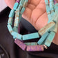 Navajo Blue Turquoise Jasper Bead Necklace | 3-Strand Sterling Silver | 24" | Authentic Native American Handmade | 12512