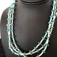 Navajo Sterling Silver 3-Strand Turquoise Necklace with Bone Earrings Set | Authentic Native American Handmade