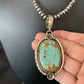 Men's Navajo Turquoise #8 Pendant Necklace | Sterling Silver | Native American Handmade | 13260