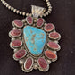 Navajo Purple Spiny Oyster & Turquoise Pendant Necklace | Sterling Silver | Authentic Native American Handmade | 01117