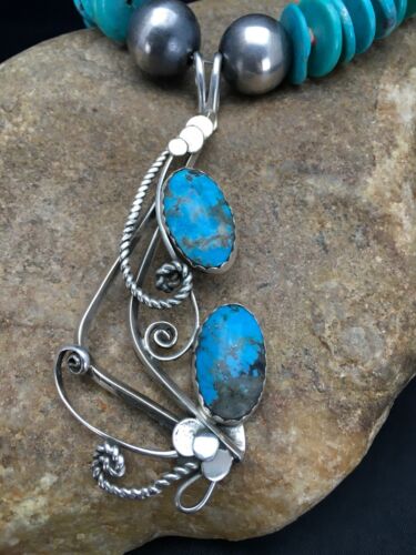 Navajo Spiny Oyster Turquoise Pendant Necklace | Sterling Silver | 22" | Authentic Native American Handmade | 2659