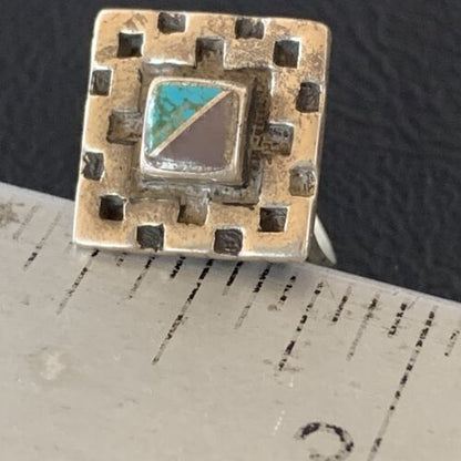 Native American Women's Navajo Blue Turquoise Sugilite Inlay Ring | Sz 7 | 11286