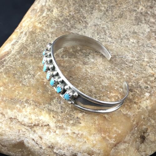 Children's Navajo Blue Turquoise Bracelet | Sterling Silver | Authentic Native American Handmade | 10183