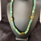 Men's Navajo Green Turquoise Nugget Heishi Bead Necklace | Sterling Silver | Authentic Native American Handmade | 21" | 10220