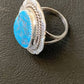 Southwestern Navajo Blue Kingman Turquoise Ring | Sterling Silver | Sz 7 | 12206